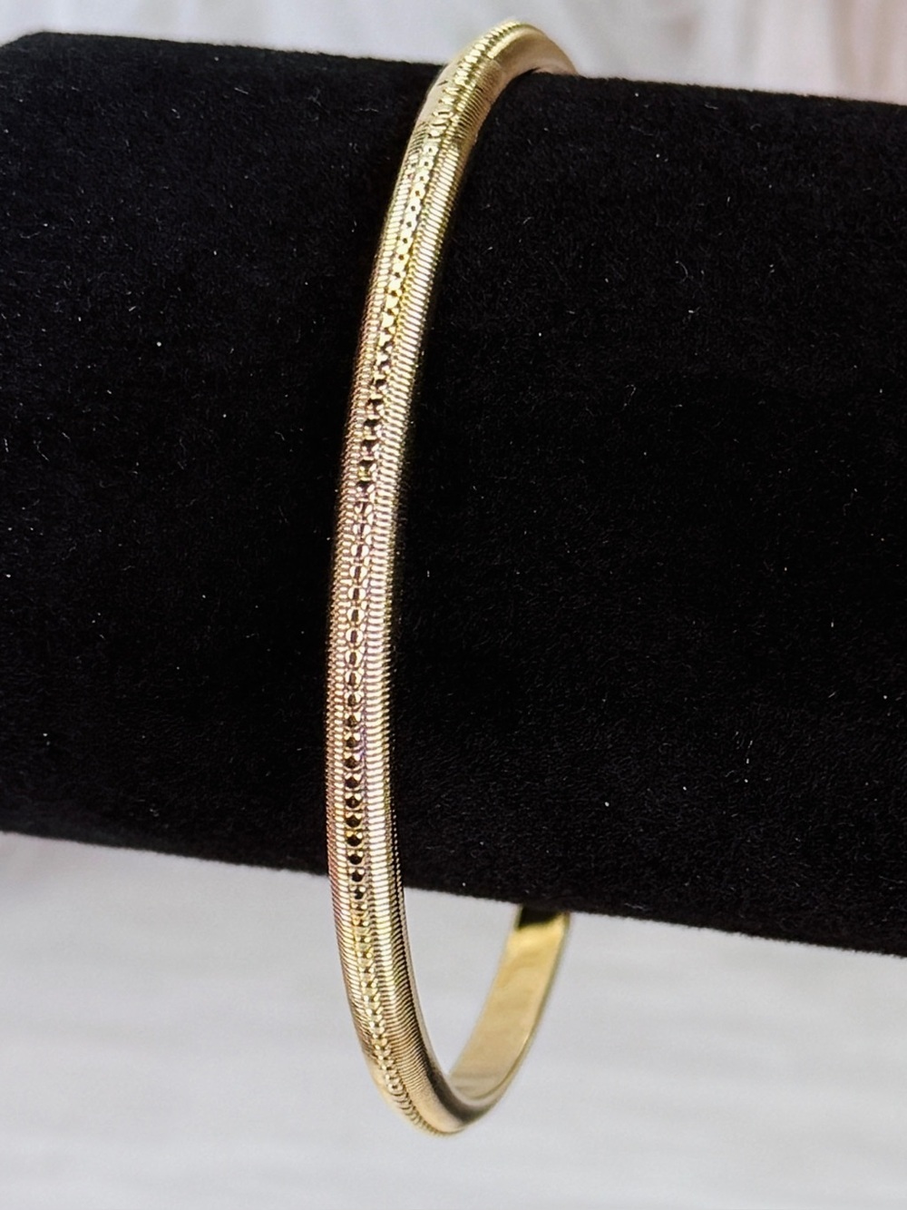 Vintage Etched Goldtone Stacking Bangle Bracelet